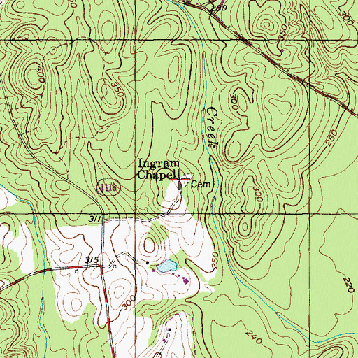 Topographic Map of Ingram Chapel, NC