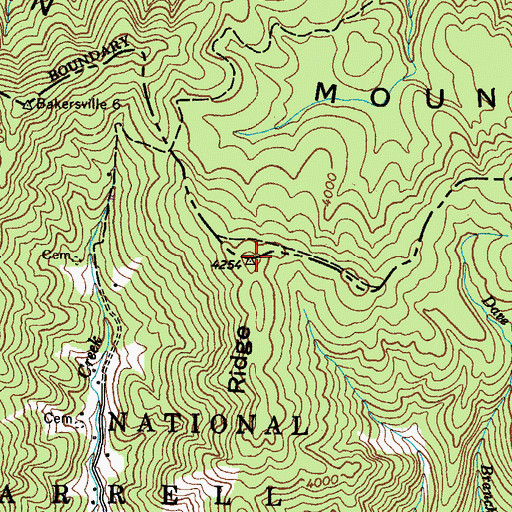 Topographic Map of Iron Mountain, NC