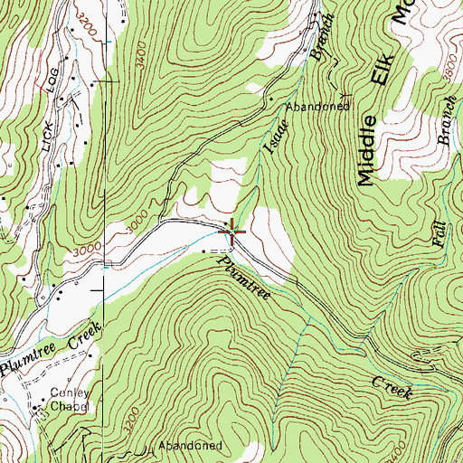 Topographic Map of Isaae Branch, NC