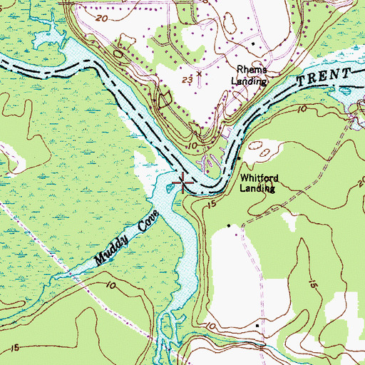 Topographic Map of Island Creek, NC