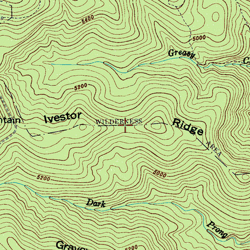 Topographic Map of Ivestor Ridge, NC