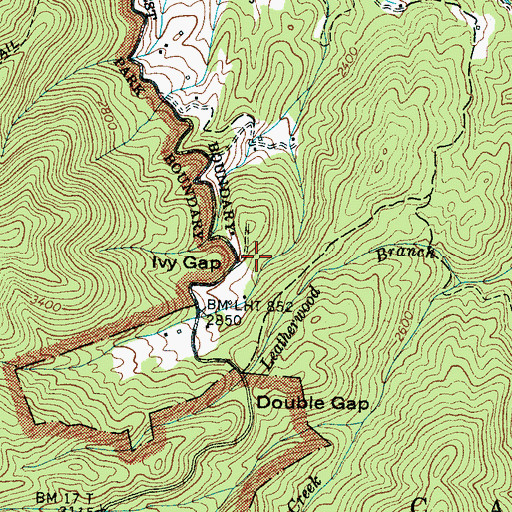 Topographic Map of Ivy Gap, NC