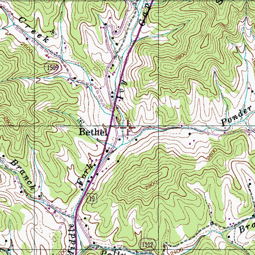Topographic Map of Ivy Gap Branch, NC