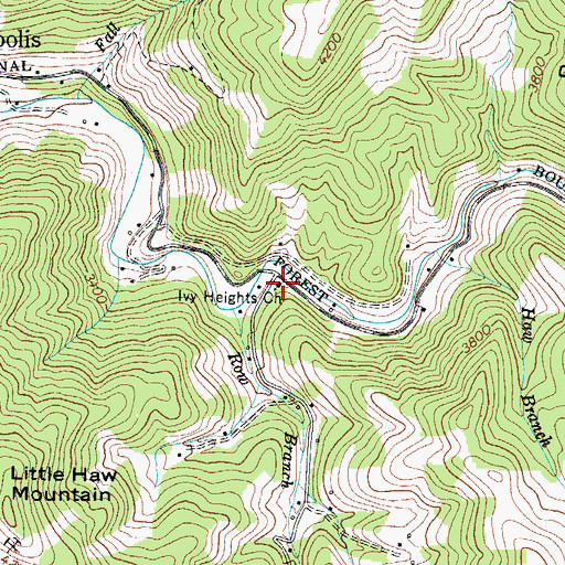 Topographic Map of Ivy Heights Church, NC