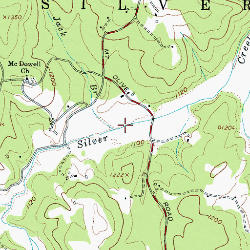 Topographic Map of Jack Branch, NC