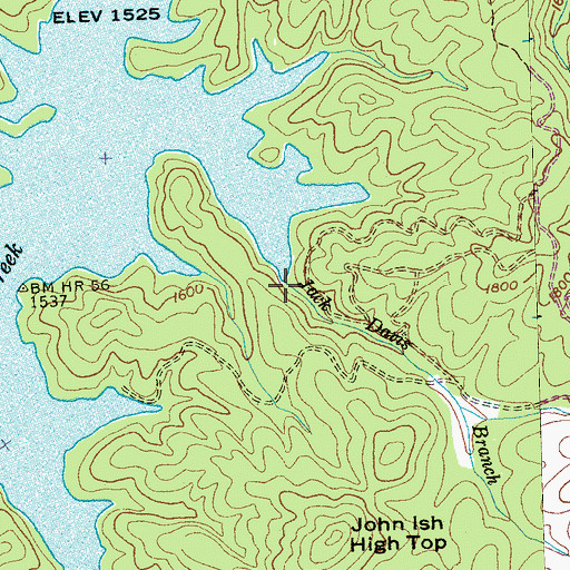 Topographic Map of Jack Davis Branch, NC