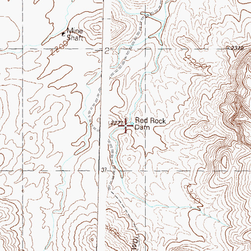 Topographic Map of Red Rock Dam, AZ