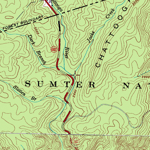 Topographic Map of Jacks Creek, NC