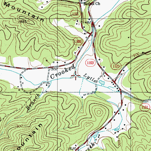 Topographic Map of Jackson Creek, NC