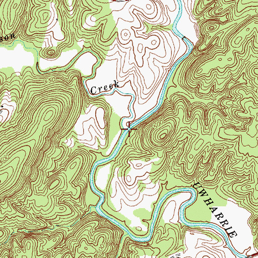 Topographic Map of Jackson Creek, NC