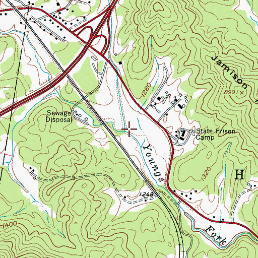Topographic Map of Jacktown Creek, NC