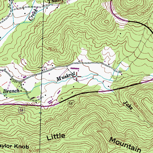 Topographic Map of Jake Branch, NC