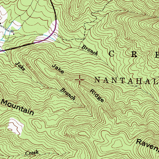 Topographic Map of Jake Ridge, NC