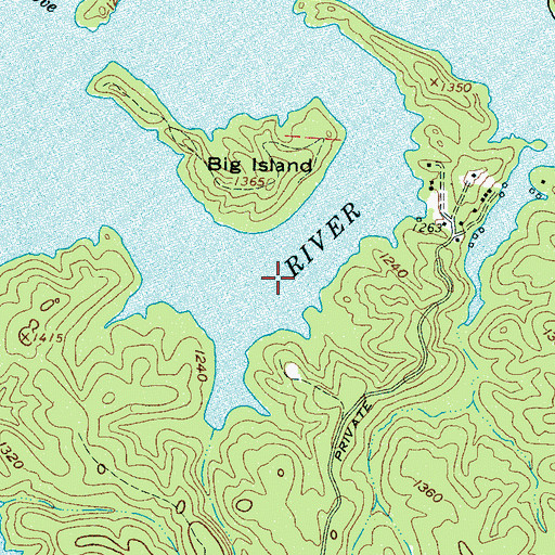 Topographic Map of Lake James, NC