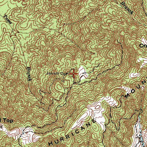 Topographic Map of Jarrett Cemetery, NC