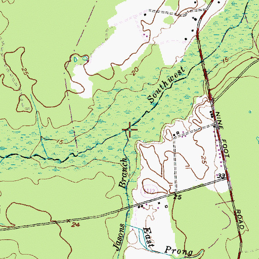 Topographic Map of Jasons Branch, NC