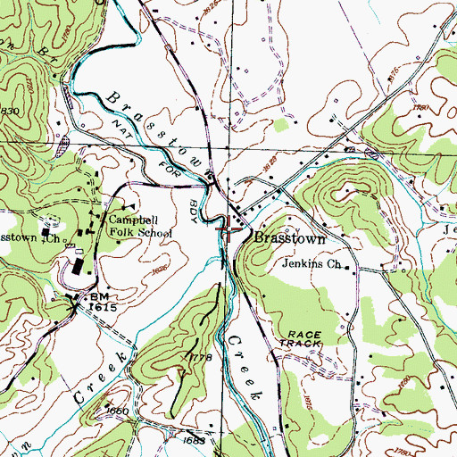 Topographic Map of Jenkins Branch, NC