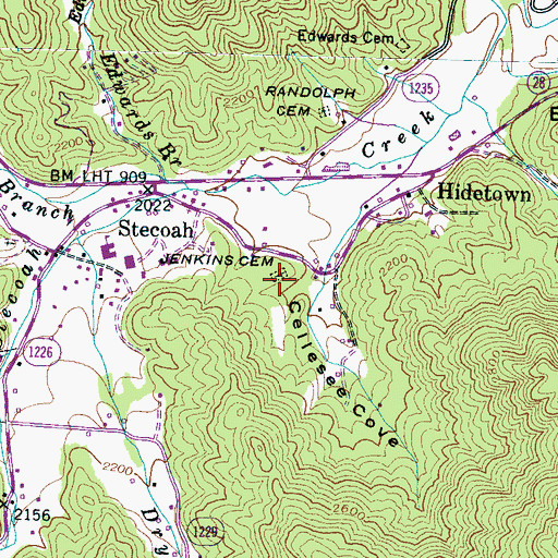 Topographic Map of Jenkins Cemetery, NC