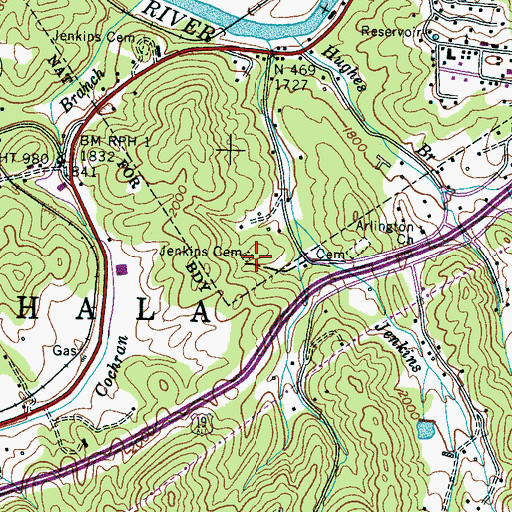Topographic Map of Jenkins Cemetery, NC