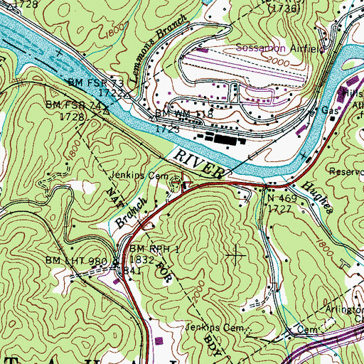 Topographic Map of Jenkins Cemetery, NC