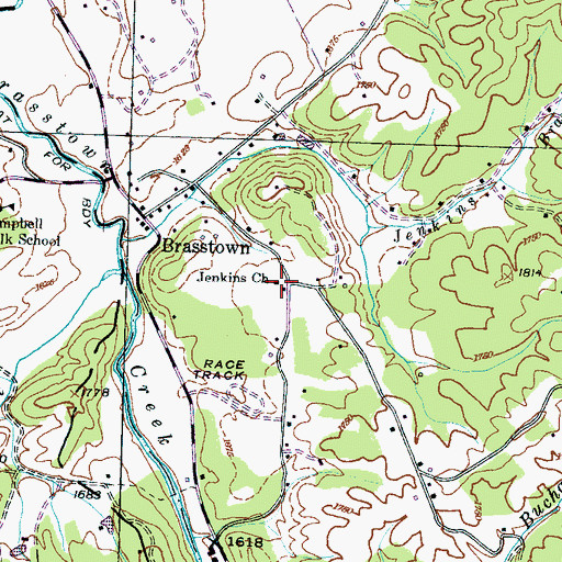 Topographic Map of Jenkins Church, NC