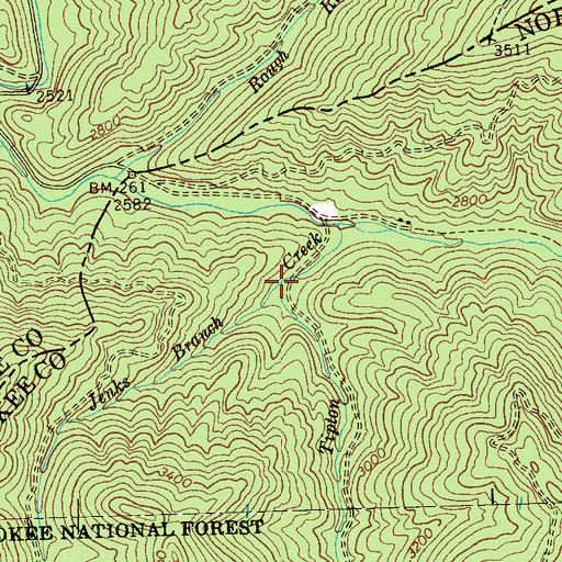 Topographic Map of Jenks Branch, NC
