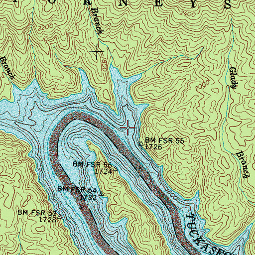 Topographic Map of Jenny Branch, NC