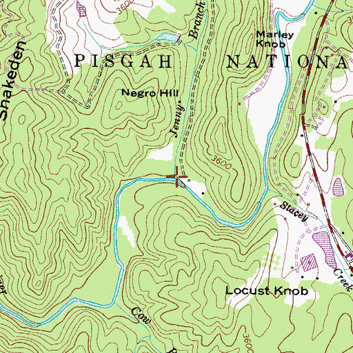 Topographic Map of Jenny Branch, NC
