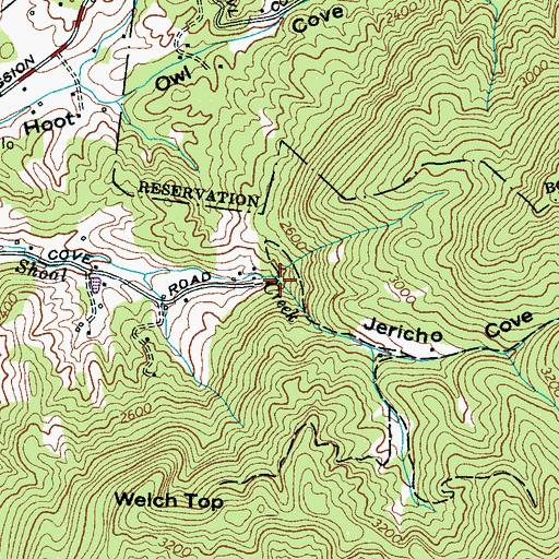 Topographic Map of Jericho Cove, NC