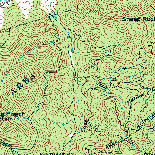 Topographic Map of Jesse Branch, NC
