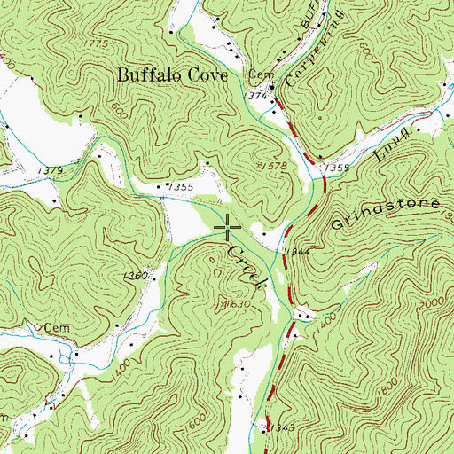 Topographic Map of Jesse Fork, NC