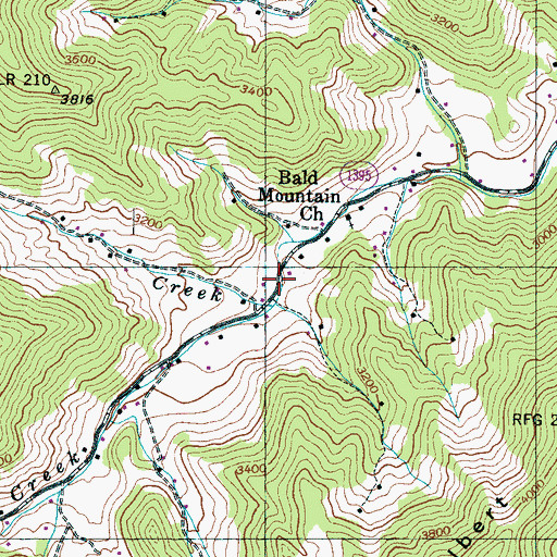 Topographic Map of Jim Creek, NC