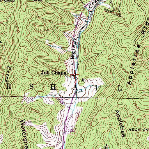 Topographic Map of Job Chapel, NC
