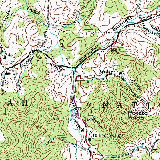 Topographic Map of Jodie B Cove, NC