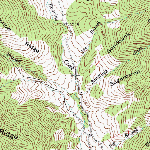 Topographic Map of Joe Branch, NC