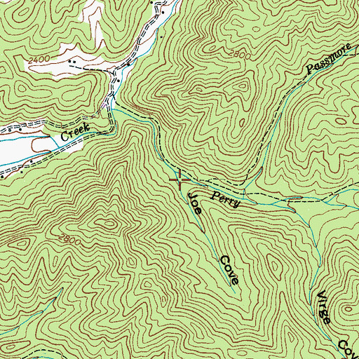 Topographic Map of Joe Cove, NC