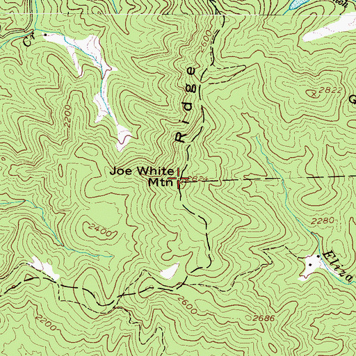 Topographic Map of Joe White Mountain, NC