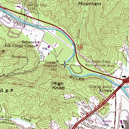 Topographic Map of Joel Branch, NC