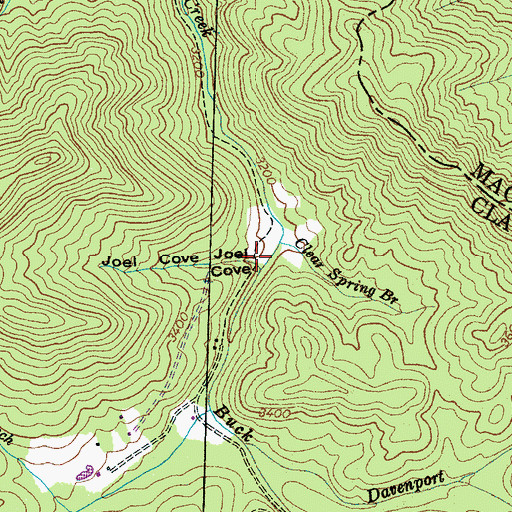 Topographic Map of Joel Cove, NC