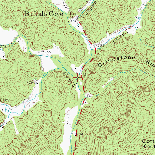 Topographic Map of Joes Creek, NC
