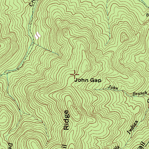 Topographic Map of John Gap, NC
