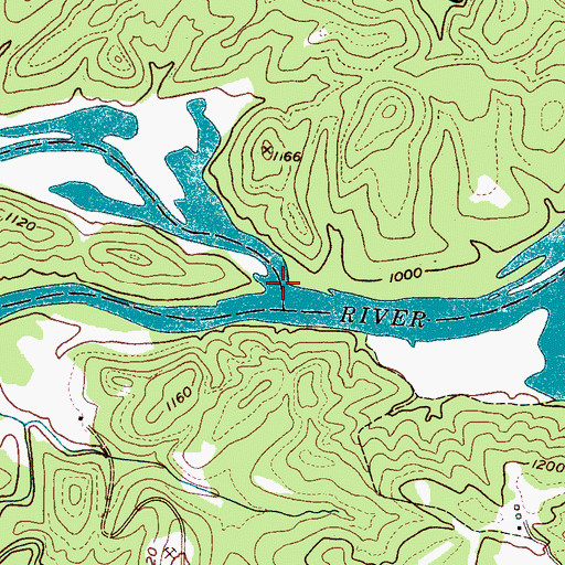 Topographic Map of Johns River, NC