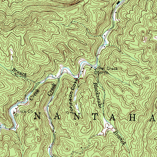 Topographic Map of Johnson Cove, NC
