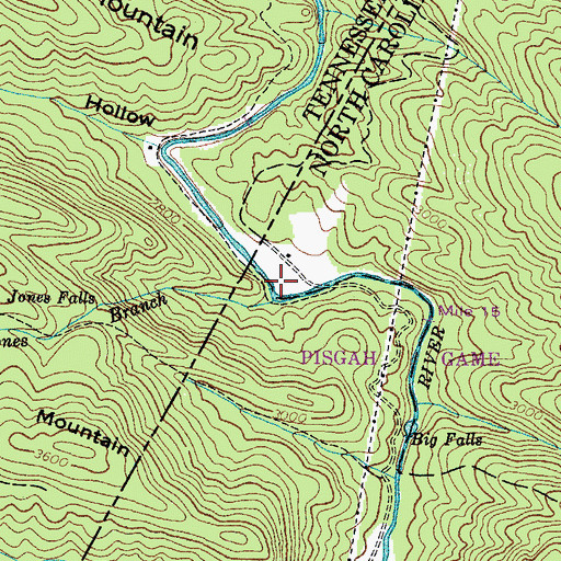 Topographic Map of Jones Branch, NC