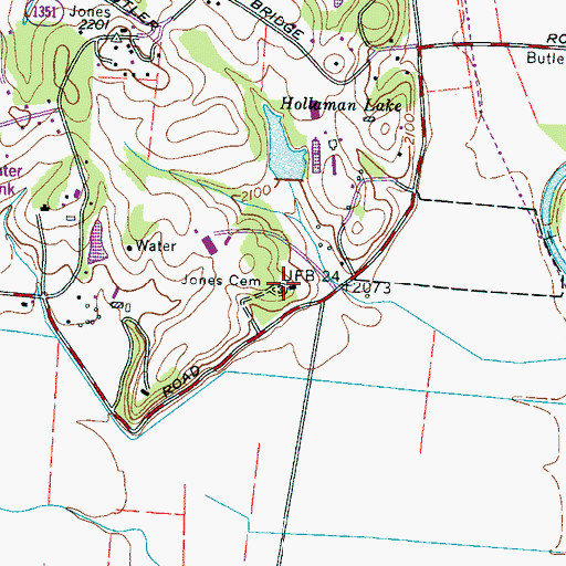 Topographic Map of Jones Cemetery, NC