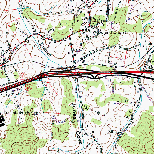 Topographic Map of Jones Cove, NC