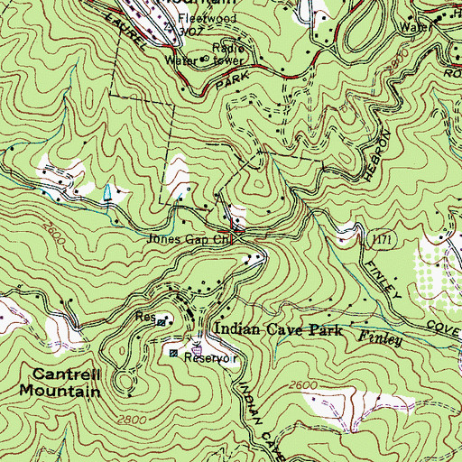 Topographic Map of Jones Gap Church, NC