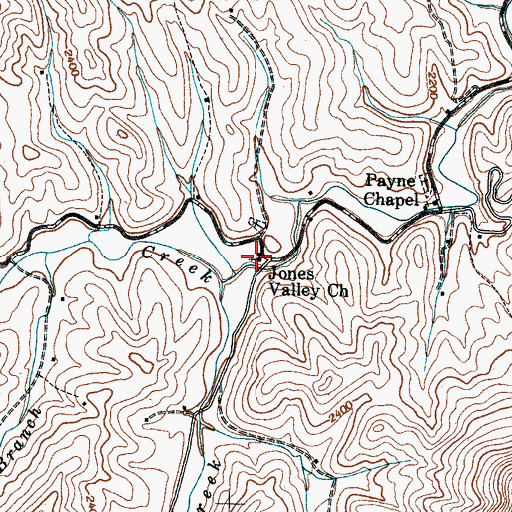Topographic Map of Jones Valley Church, NC