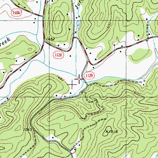 Topographic Map of Jordan Branch, NC