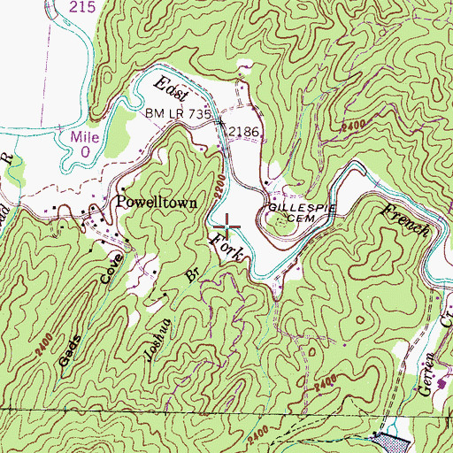 Topographic Map of Joshua Branch, NC